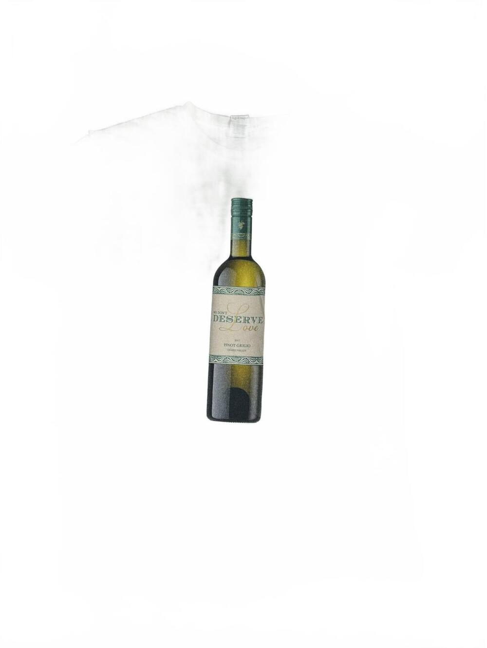 Gildan Heavy Cotton White T-Shirt with Wine Bottle Print